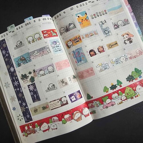dec 2025 washi of the day monthly spread 2026 sterling ink daily planner